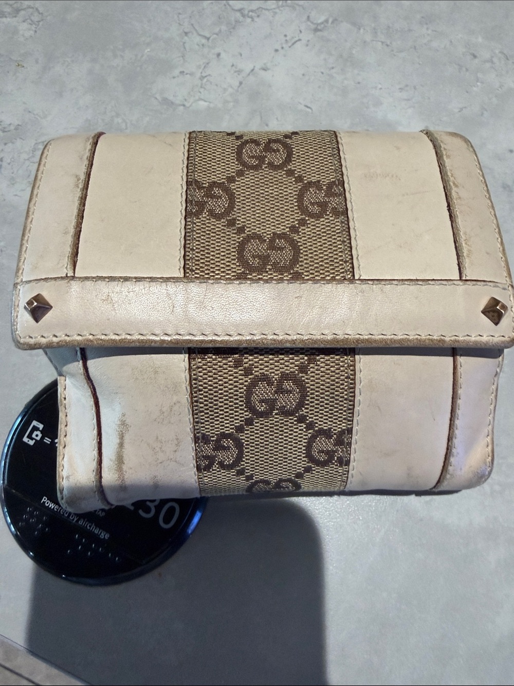 Gucci Vintage Monogram Large Card Holder Wallet 100% Authentic With Gucci Box!